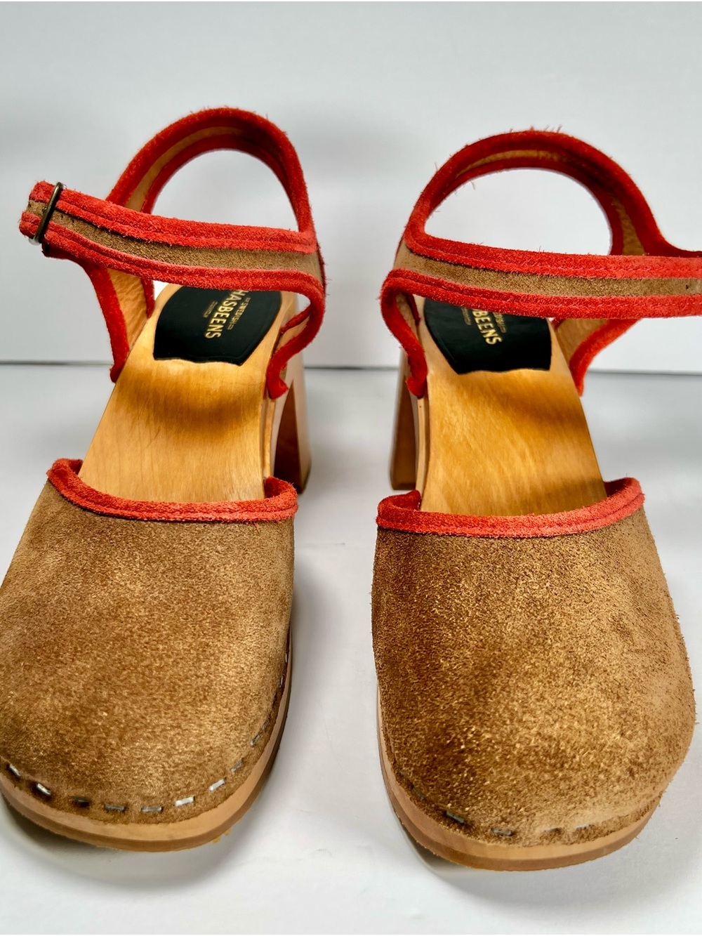 Swedish Hasbeens Piping Suede Clog Sandals EU 39 - Picture 15 of 16